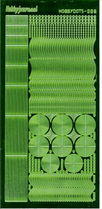 Billede: serie 6 limegrøn spejl hobbydots stickers, førpris kr. 7,- nupris