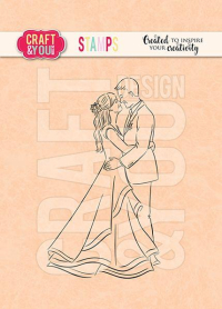 Billede: stempel dansende brudepar/ungt par, CRAFT & YOU CLEARSTAMP “Dancing Young Couple