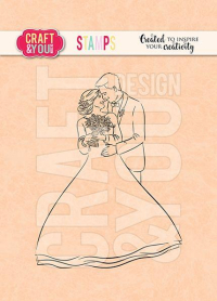 Billede: stempel brudepar, CRAFT & YOU CLEARSTAMP “Happy Young Couple