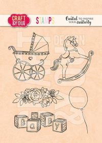 Billede: CRAFT & YOU CLEARSTAMP “Stroller - Baby Stamp set