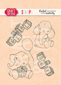 Billede: CRAFT & YOU CLEARSTAMP “Elephant - Baby Stamp set