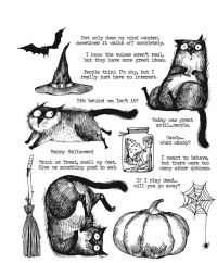 Billede: SA / Tim Holtz Cling Stamp “Snarky Cat Halloween