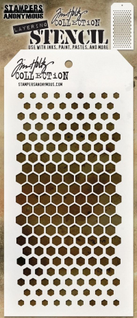 Billede: SA / TIM HOLTZ LAYERED STENCIL “Gradient Hexagon” TH-S117, 10x21cm, førpris kr. 48,- nupris   