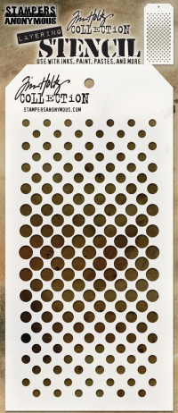 Billede: SA / TIM HOLTZ LAYERED STENCIL “Gradient Dots” TH-S118, 10x21cm, førpris kr. 48,- nupris    