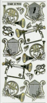 Billede: musikinstrumenter, transperant guld stickers
