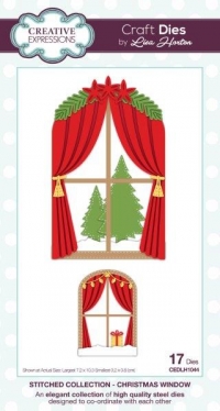 Billede: CREATIVE EXPRESSIONS DIES CEDLH1044, STITCHED COLLECTION - CHRISTMAS WINDOW, Biggest: 7,2x10,3cm