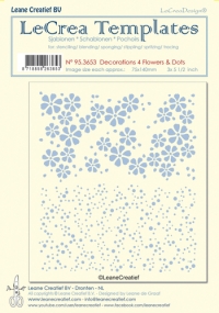 Billede: LEANE Mask Stencil “Flowers & Dots” 95.3653, 75x140 / 75x140mm, førpris kr. 32,- nupris