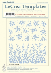 Billede: LEANE Stencil “Bunch of flowers” 95.4452, 2 mønstre á 75x140mm, førpris kr. 32,- nupris
