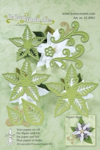 Billede: skære/prægeskabelon julestjerne, LEANE DIE CUT/EMB “Poinsettia” 45.8961, Velegnet til Flower Foam - Passer til p384347