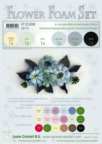 Billede: Leane Flower Foam A4 0,8mm “Assortment Set 10” 6 assorterede farver 25.45008, Inklusiv vejledning