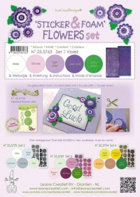 Billede: LEANE Sticker & Foam Flower set 1 “Violet” 25.5763, blomsterdien købes separat