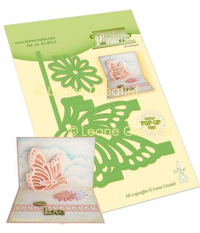 Billede: skære/prægeskabelon pop-up kort med sommerfugl, Leane Dies Cut/Emb 