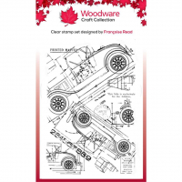 Billede: Woodware Clearstamp, Blueprint Background, FRS842, A6 