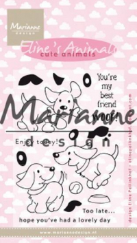 Billede: MARIANNE DESIGN STEMPEL EC0177 ELINE’S Cute puppies, 85x118mm, førpris kr. 48,- nupris