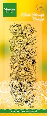 Billede: MARIANNE DESIGN STEMPEL TC0836 Tiny's Border - Sunflowers, 135x44,5mm, førpris kr. 48,- nupris