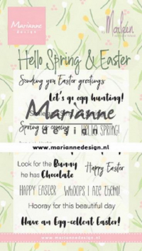 Billede: MARIANNE DESIGN CLEARSTAMP CS1044 Hello Spring & Easter, 85x120mm, førpris kr. 48,- nupris
 