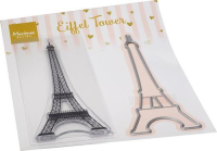 Billede: skæreskabelon og stempel Eiffeltårnet, MARIANNE DESIGN CLEARSTAMP + DIE CS1090 Eiffel Tower, 41x110 & 44x112mm