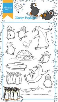 Billede: MARIANNE DESIGN STEMPEL HT1628 HETTY’S Happy Penguins, 95x140mm, førpris kr. 56,- nupris