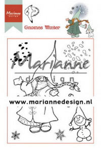 Billede: MARIANNE DESIGN STEMPEL HT1648 Hetty's Gnomes Winter, førpris kr. 42,- nupris