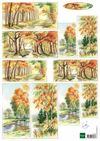Billede: træer i efterårsløv, marianne design,  IT0579 TINY'S Autumn