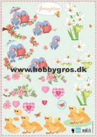 Billede: springtime dyr og blomster, marianne design
