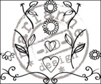 Billede: Marianne Design Quilling “Stamp - Flower & Hearts, FG2462, førpris kr. 28,- nupris