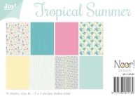 Billede: JOY PAPIRSBLOK “Tropical Summer” 6011/0549, A4 - 12 ark dobbeltsidet, førpris kr. 36,- nupris