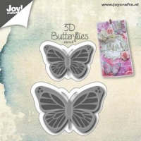 Billede: skære/prægeskabelon sommerfugle, 3D Butterflies, førpris kr. 35,00, nupris