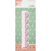Billede: skæreskabelon løs kant med cirkler, JOY CUT “Circles” 6002/0986, 22x140mm, førpris kr. 42,00, nupris