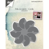 Billede: skæreskabelon cirkel med opskæring, JOY CUT “Mix & Match Circle” 6002/1066, 75x75mm, førpris kr. 62,- nupris