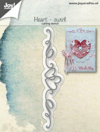 Billede: skæreskabelon hjertesvirvel, JOY CUT/EMB “Heart swirl” 6002/1266, 16x97mm, førpris kr. 28,- nupris