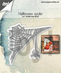 Billede: skære/prægeskabelon spindelvæv og edderkop,  JOY CUT/EMB “Halloween Spin