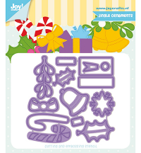 Billede: skære/prægeskabelon julepynt med stitch, JOY CUT/EMB “Jingle Ornaments” 6002/1330, 77,8x77,4mm, førpris kr. 63,- nupris   