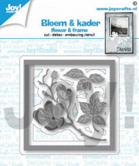Billede: skære/prægeskabelon ramme med blomstergren og blade, JOY CUT/EMB “Frame / Flower