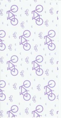 Billede: 5 stk. kartonkort 14x28 med lilla cykel