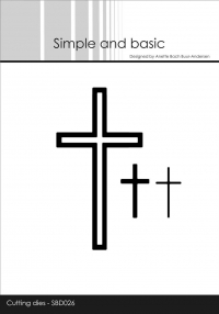 Billede: skæreskabelon Simple and Basic die “Set off cross - solid” SBD026, Biggest: 4,5x8,5cm