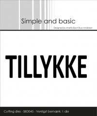 Billede: skæreskabelon TILLYKKE, Simple and Basic die “Text Plate - Tillykke