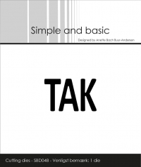 Billede: skæreskabelon TAK, Simple and Basic die “Text Plate - Tak