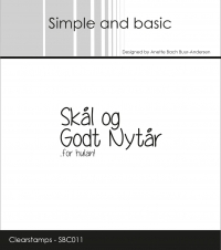 Billede: Simple and Basic Stempel, Skål og Godt Nytår,  SBC011, 5x2,5cm, førpris kr. 24,00, nupris
