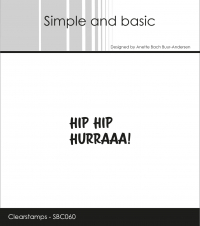 Billede: SIMPLE AND BASIC STEMPEL HIP HIP HURRAAA!, SBC060, 3,4x1,6cm 