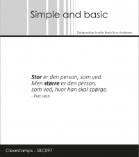 Billede: SIMPLE AND BASIC STEMPEL Stor er den person, som ved. Men større er den person, som ved, hvor han skal spørge. Piet Hein,  SBC097, 6x1,8cm 