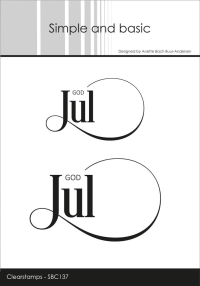 Billede: Simple and basic Clearstamp GOD Jul i 2 størrelser, SBC137, 5,9x3,7 & 7,8x5cm