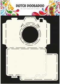 Billede: tegneskabelon kamera, Dutch Doobadoo Card Art Camera Set 2 pcs., førpris kr. 34,- nupris