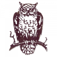 Billede: skæreskabelon ugle, SIZZIX/TIM HOLTZ THINLITS DIE “Ornate Owl” 662380, førpris kr. 98,- nupris