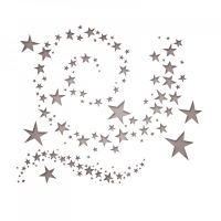 Billede: skæreskabelon stjernevrimmel, SIZZIX/TIM HOLTZ THINLITS DIE “Swirling Stars” 663095, førpris kr. 144,- nupris