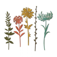 Billede: skæreskabelon 5 vilde blomster, SIZZIX/Tim Holtz THINLITS DIE