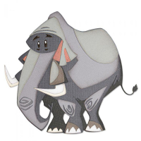 Billede: skæreskabelon elefant, SIZZIX/TIM HOLTZ THINLITS DIE