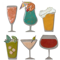 Billede: skæreskabelon drinks til alle, SIZZIX/TIM HOLTZ THINLITS DIE