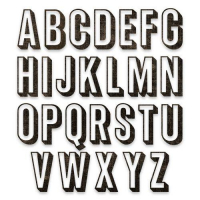 Billede: skæreskabelon store bogstaver, SIZZIX/TIM HOLTZ THINLITS DIE