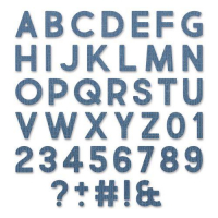 Billede: skæreskabelon alfabet og tal, SIZZIX/TIM HOLTZ THINLITS DIE, Alphanumeric Bold, 665205
